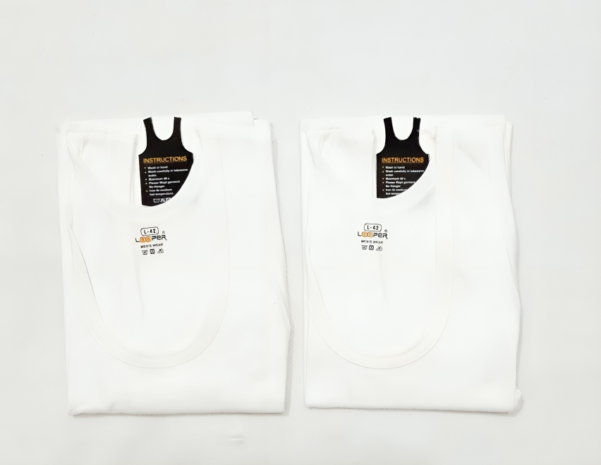 Looper Men’s Cotton Vest (Pack of 3) – Premium White Cotton Vests
