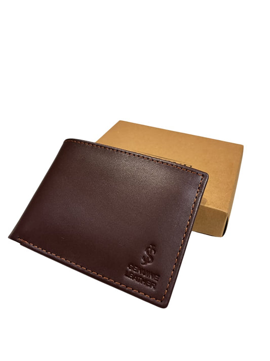 Brown Genuine Cow Leather Wallet – Slim & Easy to Carry