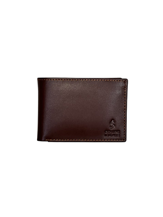 Brown Genuine Cow Leather Wallet – Slim & Easy to Carry