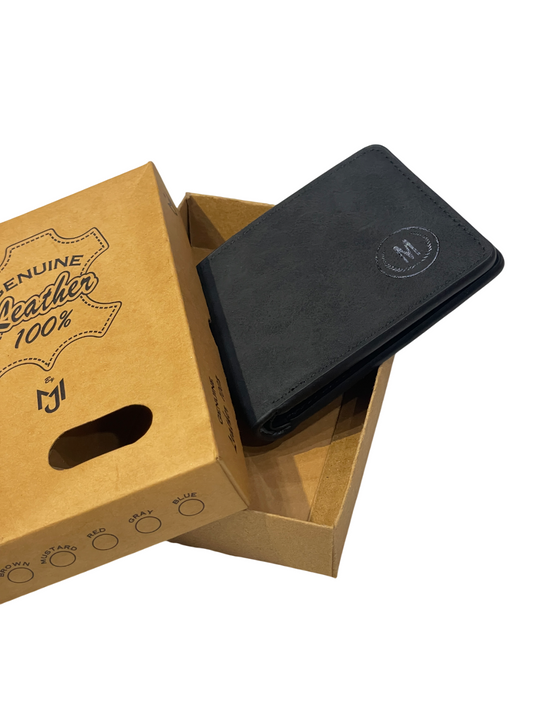 Men’s Genuine Leather RFID Slim Bifold Wallet – Signature M Logo
