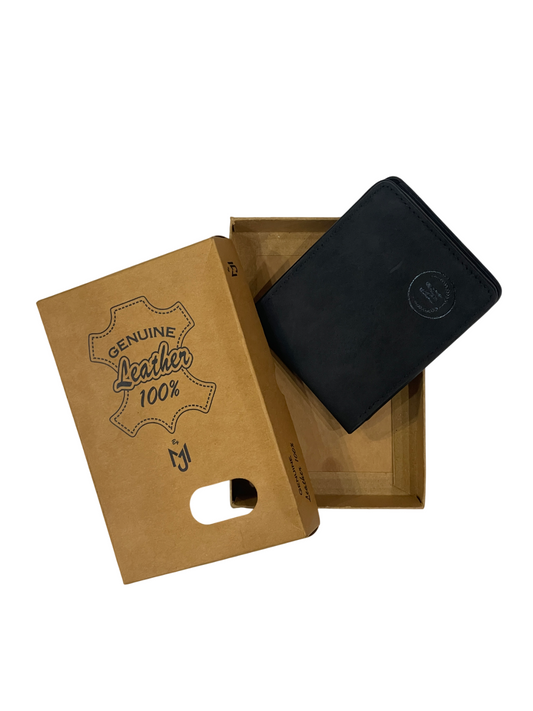 Men’s Genuine Leather RFID Slim Bifold Wallet – Signature M Logo
