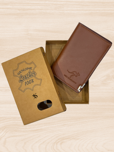 Aiks Kangaroo Brown Genuine Leather Wallet for Men – Premium & Slim