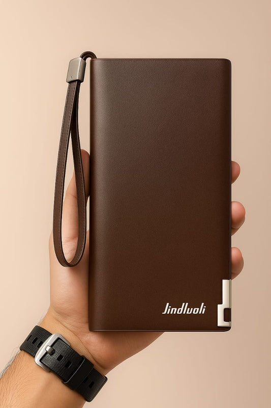 Jindluoli Brown Clutch Wallet – Stylish & Easy to Carry