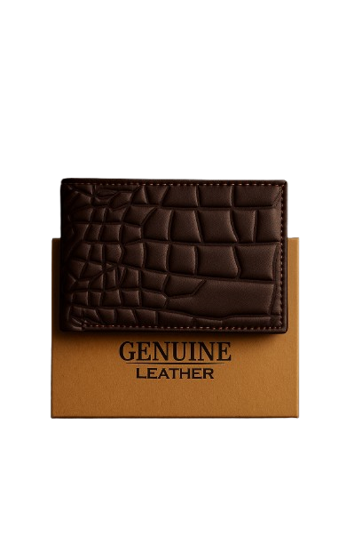 Premium Crocodile Embossed Genuine Leather Wallet for Men – Stylish, Durable & Elegant Gift